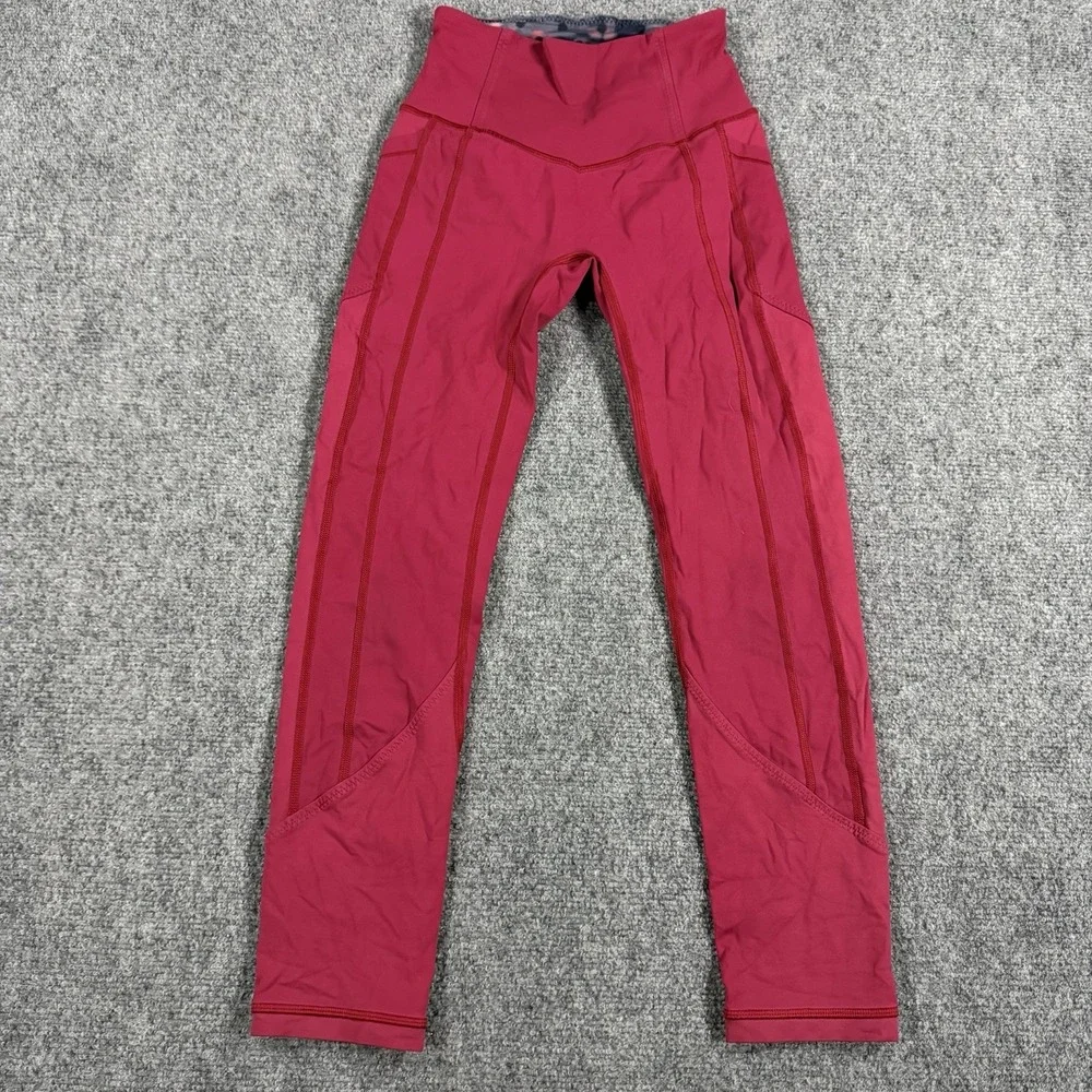 Lululemon Leggings Womens 2 Red Crop 23
